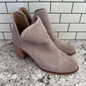 Frye Taupe Suede Ankle Booties
